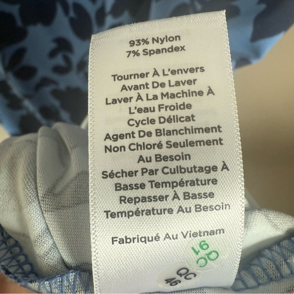 Talbots Effortless Jersey Tie Detail Floral 3/4 Sleeve Dress Navy/Blue Size L - Picture 10 of 10